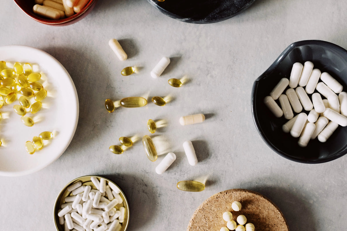 Magnesium supplement capsules with brain silhouette — cognitive health concept | Medicine Box